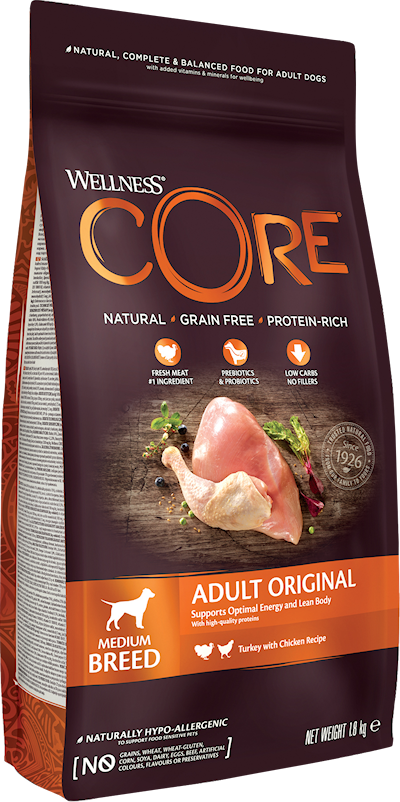 Preview of Core Petfood Dog Adult Original Medium Breed Chicken & Turkey Dry 1,8 kg