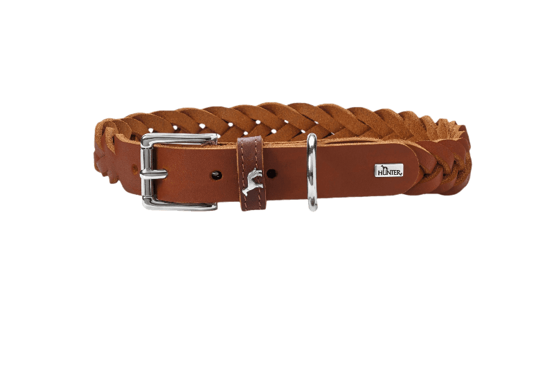 Hunter - Dog Collar Solid Education Special Cow Leather Cognac S 45cm - Hund - Halsbånd - ZOO.no