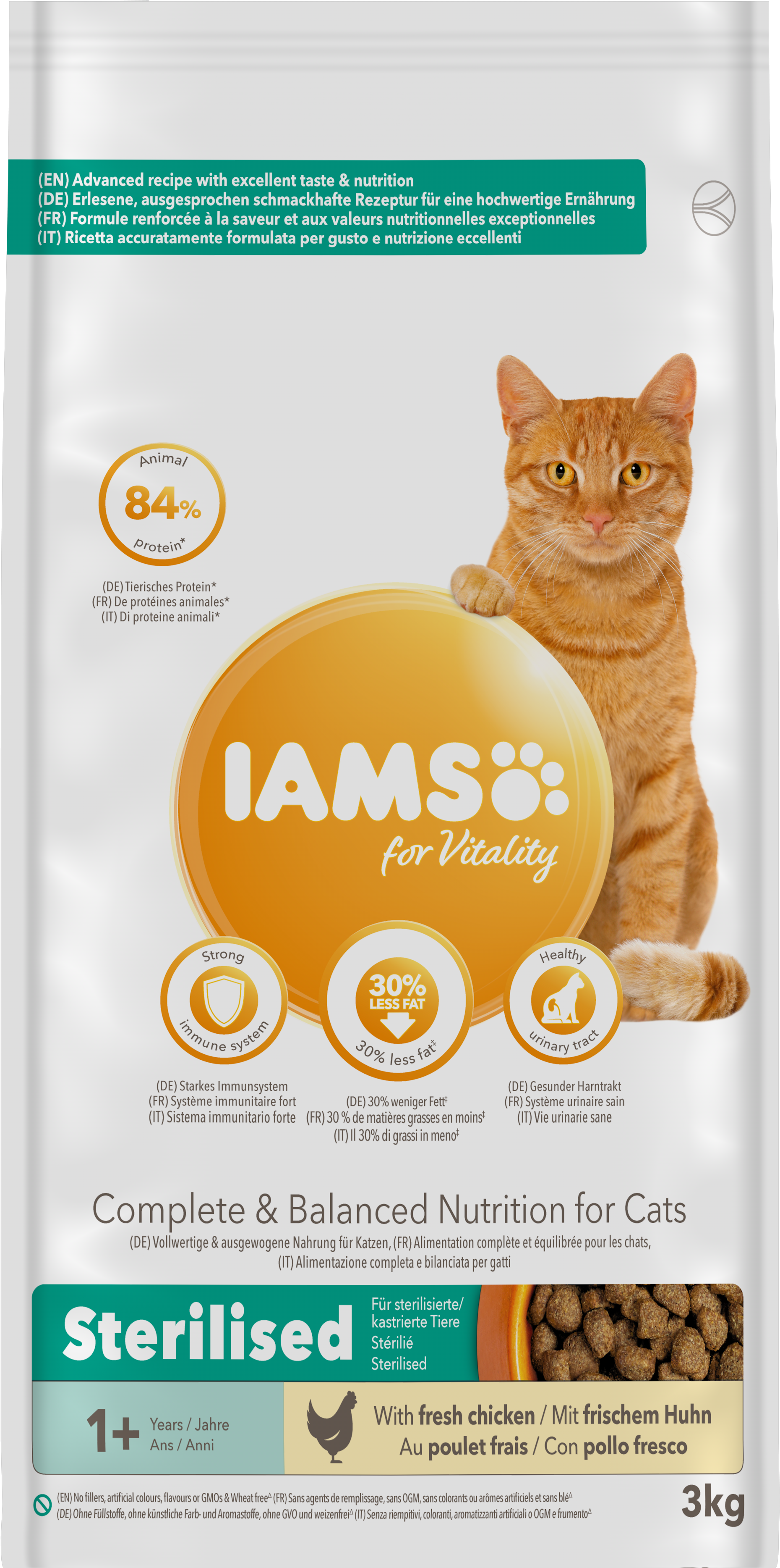 IAMS Cat Sterilised Chicken 3 kg - front.png