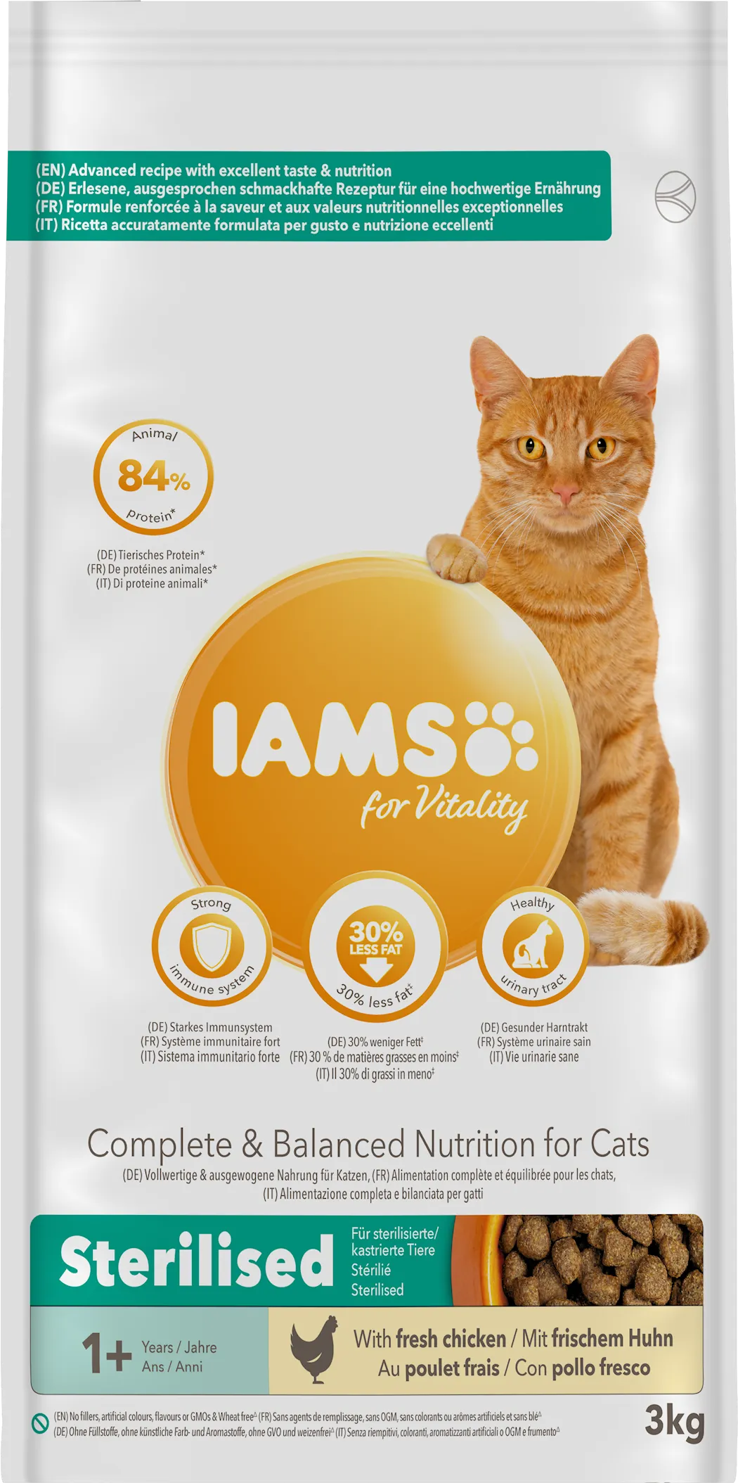 IAMS Cat Sterilised Chicken 3 kg - front.png
