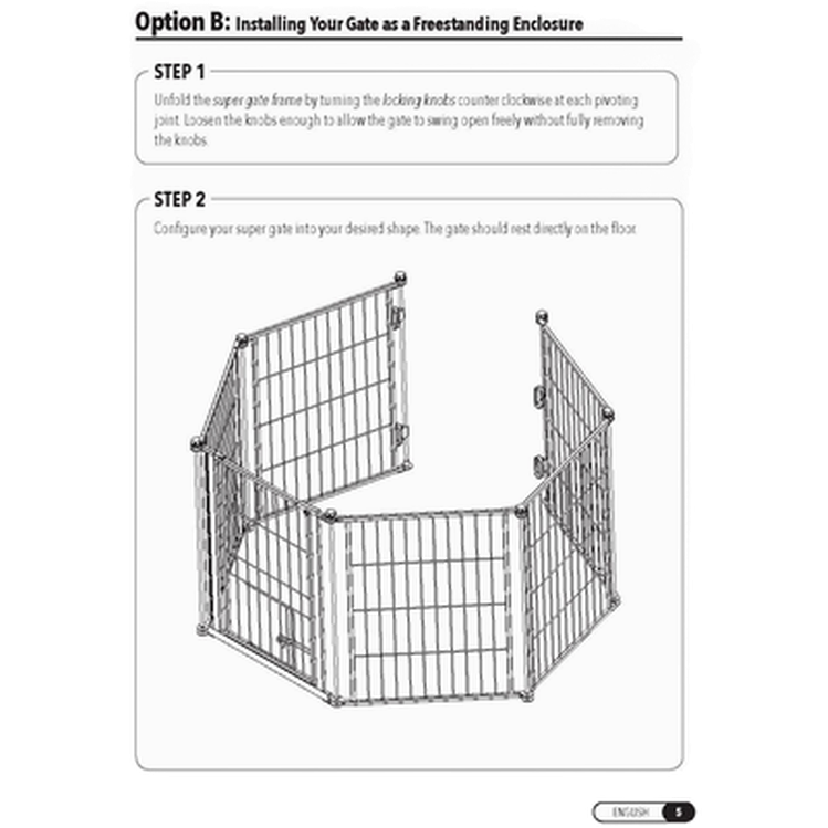 Pet Gate Outdoor Super Wide Extra Tall Pen With Small Pet Door Black