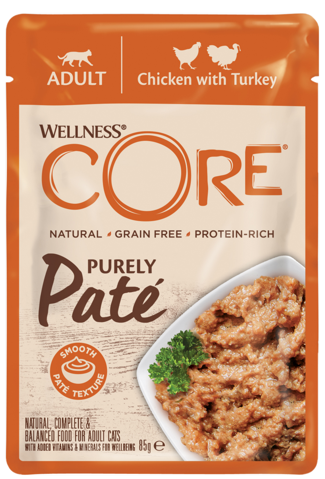 CORE Petfood - Cat purely pate, Chicken & Turkey 85 g - Katt - Kattfoder & kattmat - ZOO.se
