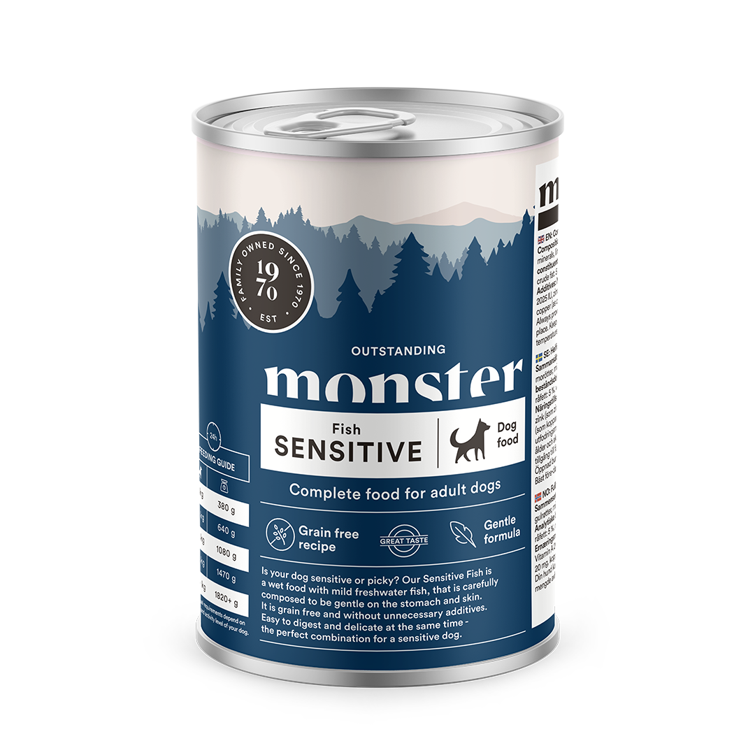 Monster Pet Food - Koira Sensitive Fish Can 400 g - Koirat - Koiranruoka - Märkäruoka
