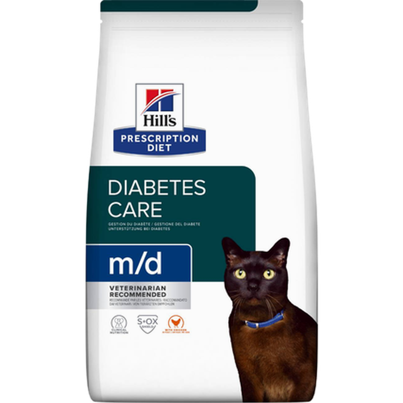 Hill's Prescription Diet Feline - m/d Diabetes/Weight Chicken - Dry Cat Food 1,5 kg - Katt - Kattfoder & kattmat - ZOO.se