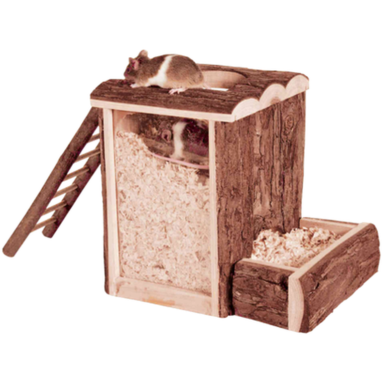 Trixie - Play and Burrow Tower Brown 20,5 x16 x 20 cm - Smådjur - Hus & Burinredning för smådjur - ZOO.se