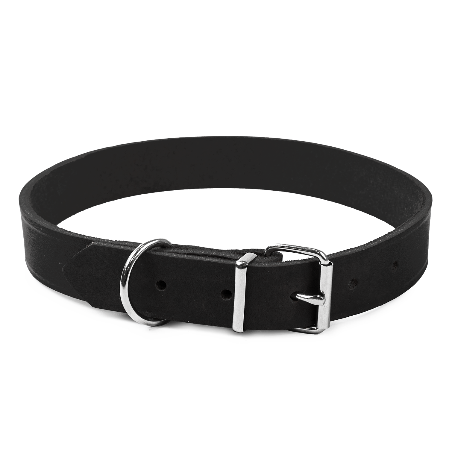 Selected by ZOO Läderhalsband Hera ställbart Svart