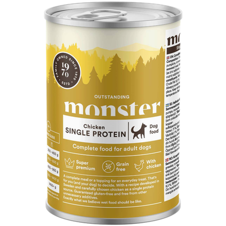 Monster Pet Food - Dog Adult Single Chicken Burk 400 g - Hund - Hundmat & hundfoder - ZOO.se