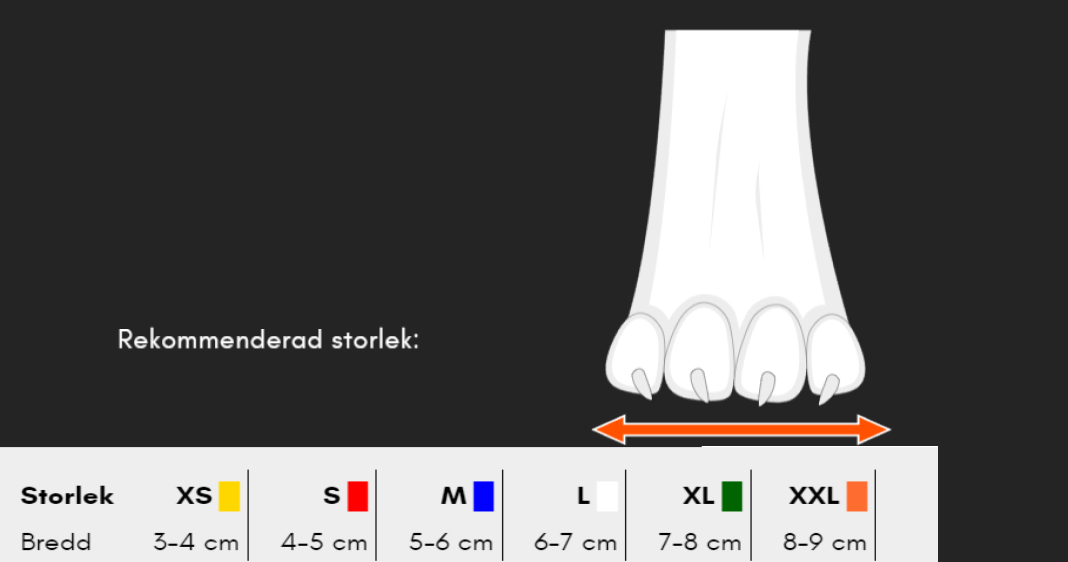 Non-stop Bootie storlekstabell.png