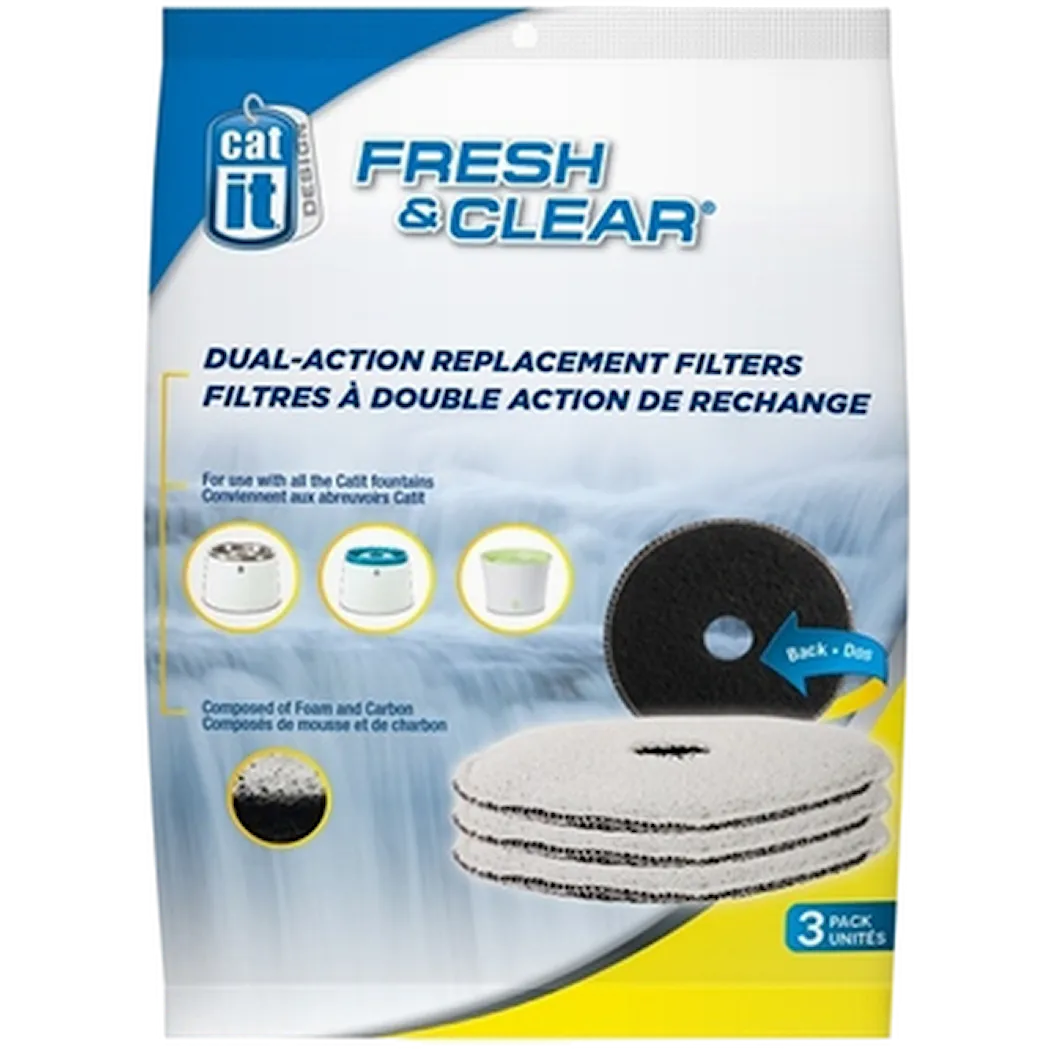 Catit Fresh & Clear Replacement Filters Blue 3-pack