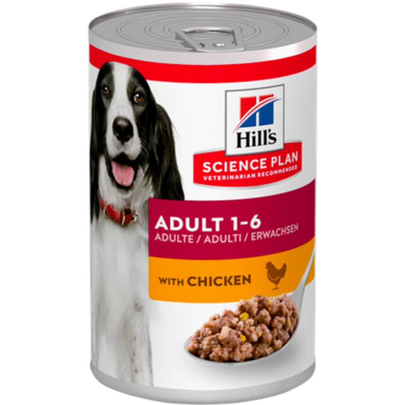 Hills Science Plan - Adult Savory Chicken Canned - Märkäruoka koirille 370 gr - Koirat - Koiranruoka - Märkäruoka