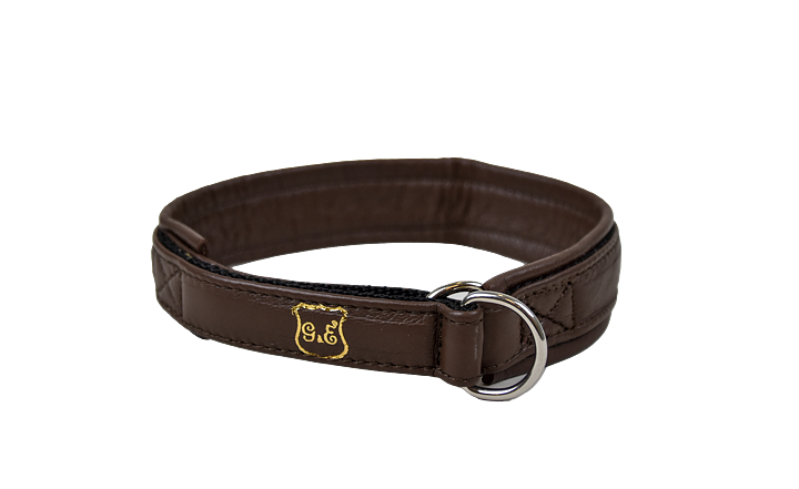 Gustaf och Evita - Läderhalsband halvstryp , 20cm, Brun - Hund - Hund - ZOO.se
