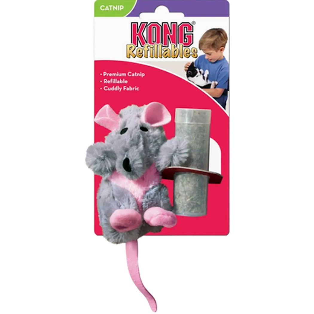 Refillable Catnip Rat Cat Toy Gray One Size