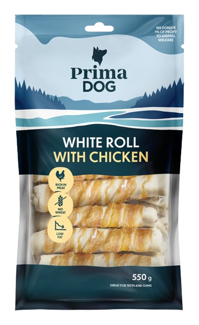 Prima Dog - White Roll with Chicken 15st 550 g - Hund - Hundgodis - ZOO.se