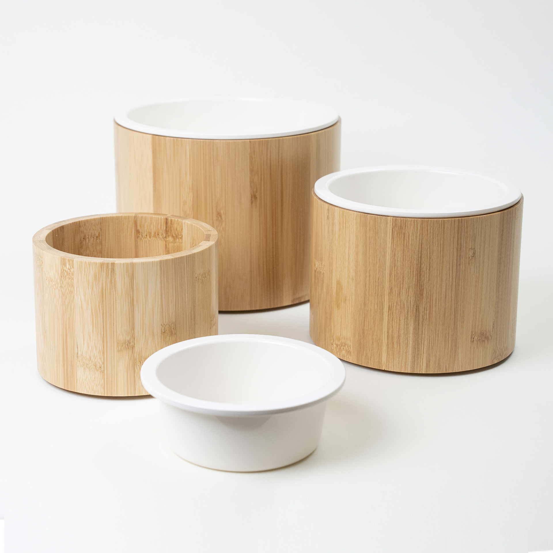 Food bowl Bamboo Ergo Off White egonomisk skål för