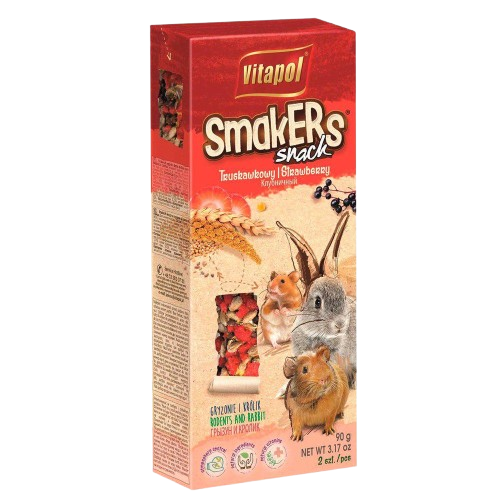 Vitapol - Smakers Gnagare Jordgubb 90 g - Smådjur - Godis & Gnagstänger - Fröstänger & Kräcker - ZOO.se