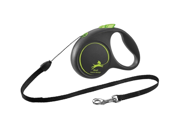 Rullkoppel Black Design Cord, 5m, S, max 12kg, Gr&ouml;n - Hund - Halsband - Flexi - ZOO.se