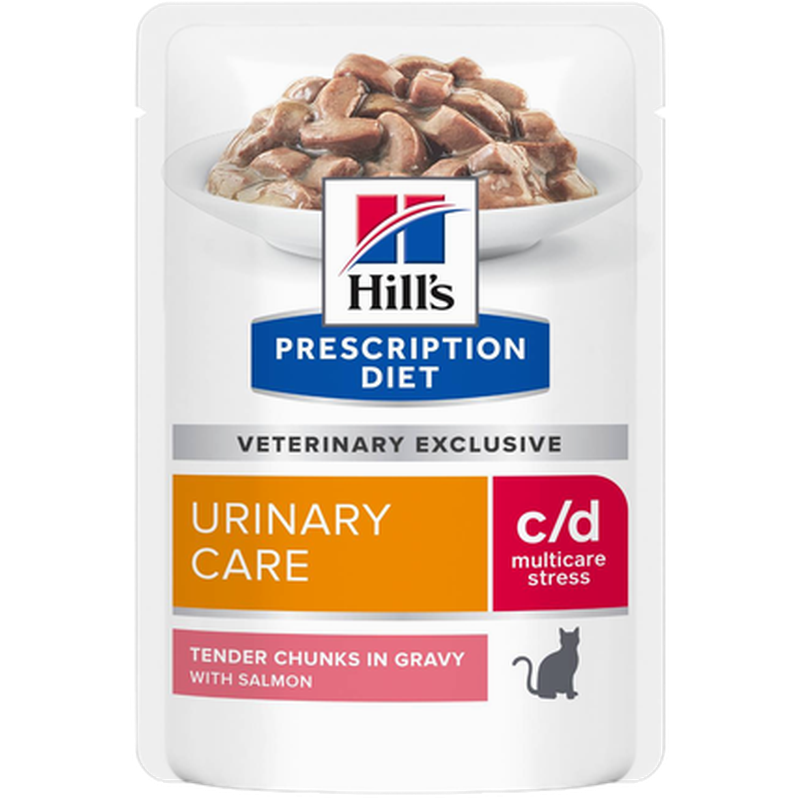 Hill's Prescription Diet Feline Feline c/d Multicare Salmon Pouch - Wet Cat Food 12 x 85 g - Pouch