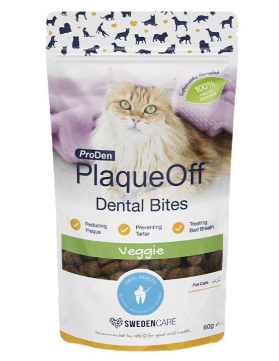 Swedencare - ProDen PlaqueOff Dental Bites Cat 60 g - Katt - Kattvård & Tillskott - ZOO.se