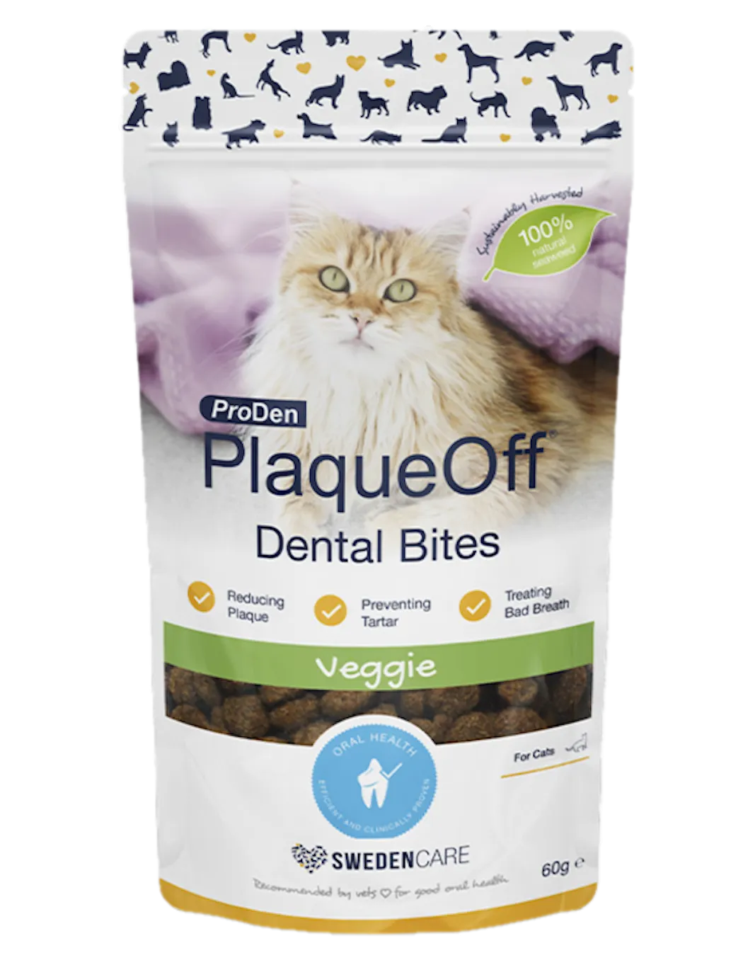 ProDen PlaqueOff Dental Bites katt 60 g