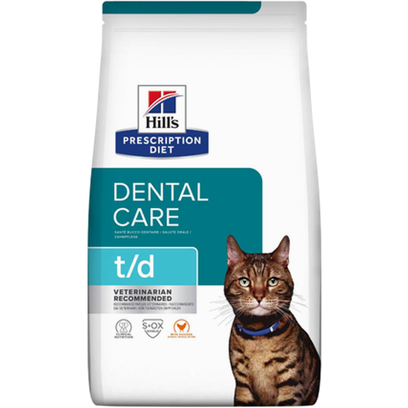 t/d Dental Care Chicken - Dry Cat Food 1,5 kg - Katt - Kattfoder & kattmat - Veterinärfoder för katt, Veterinär - Veterinärfoder För Katter - Hill's Prescription Diet Feline - ZOO.se