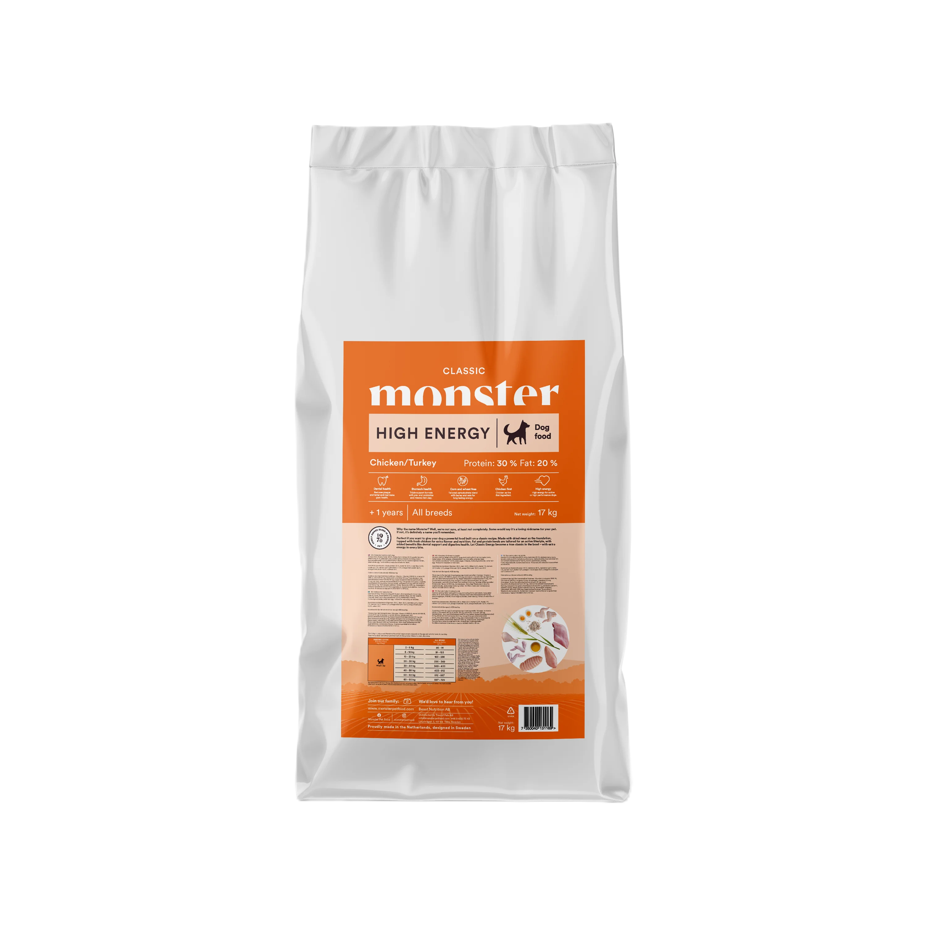Monster Pet Food Dog Classic High Energy