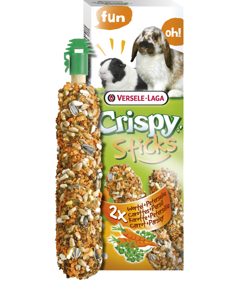 Versele-Laga CrispySticks Rabbit-GuineaPig Carrot/Parsley 2-pack | ZOO.se
