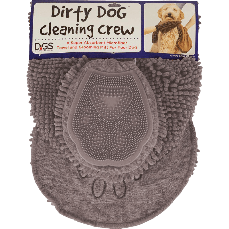 Dirty Dog Cleaning Crew Grå Handske & Handduk ZOO.se