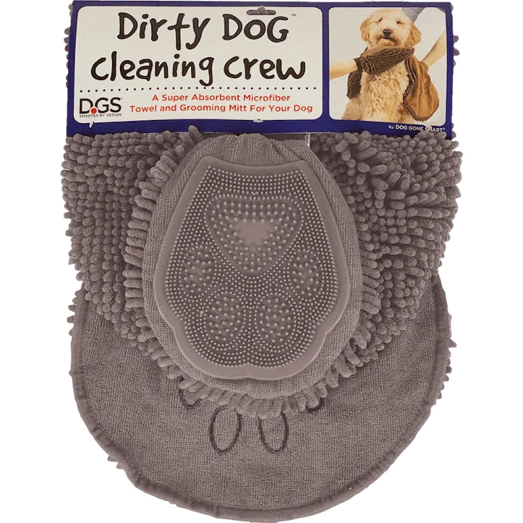 Dirty Dog Cleaning Crew - grå hanske og håndkle
