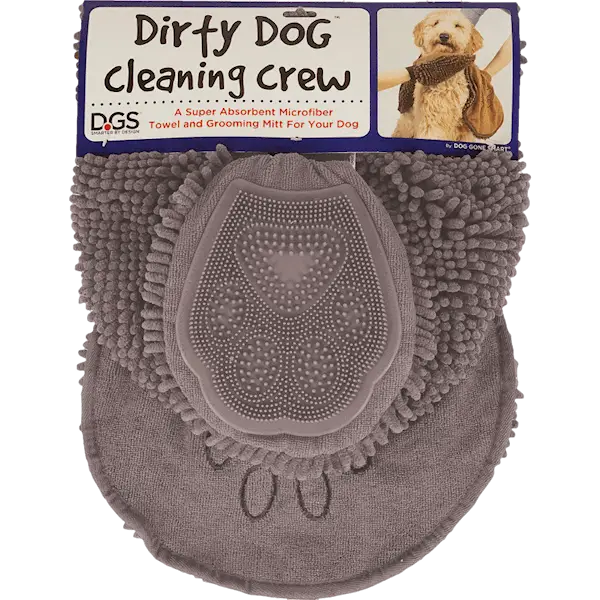 Dirty Dog Cleaning Crew Grå hanske & Håndkle