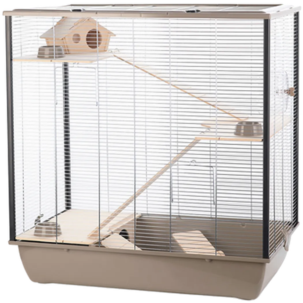 Rodent Dwelling Natural Fargo Mocha/Zink - Cage With Accessories Brown 78 x 48 x 80 cm