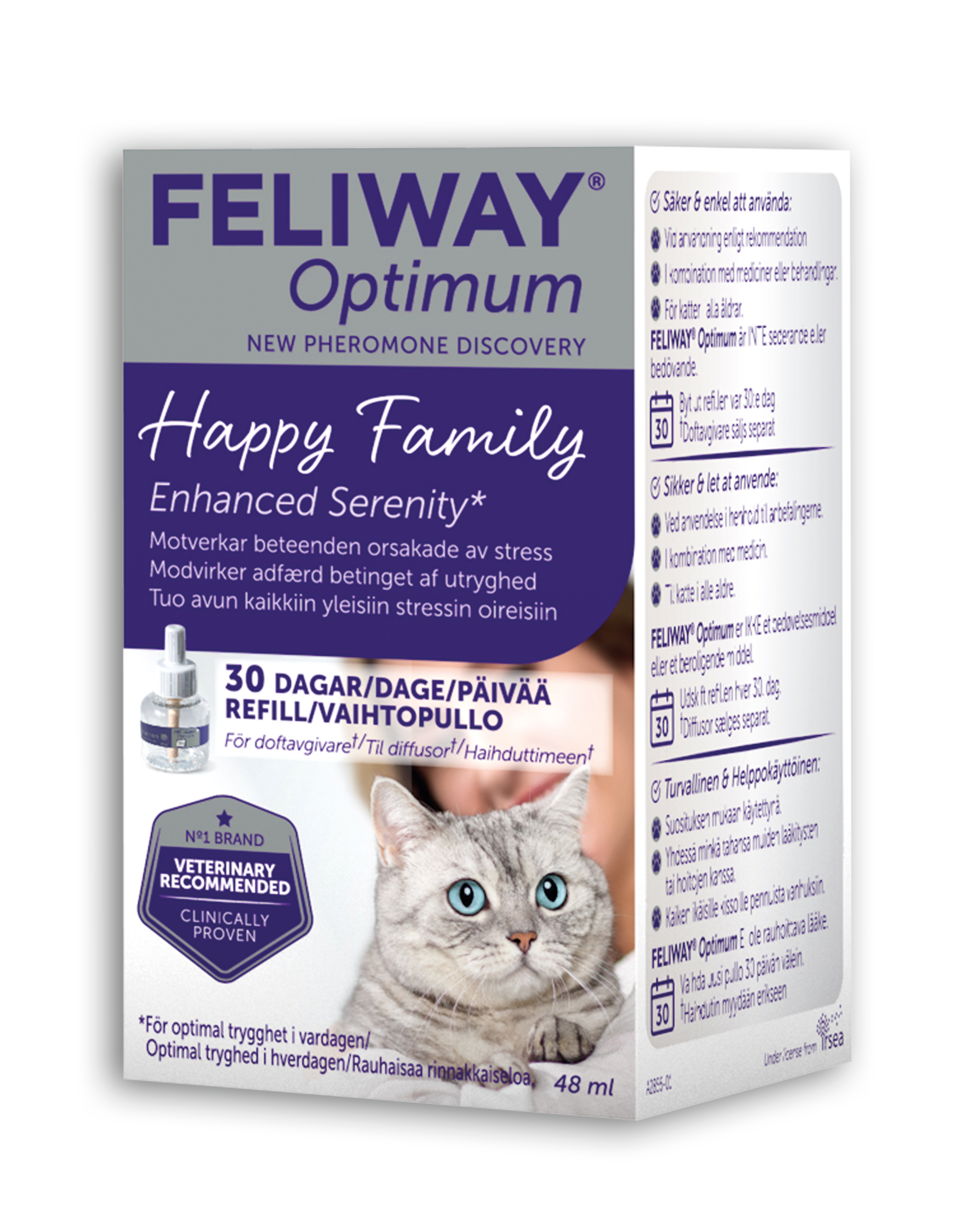 Feliway - Optimum Fragrance Dispenser Refill 48 ml erstatningsflaske - Katt - Kattepleie & kosttilskudd - Feromoner og stress - ZOO.no