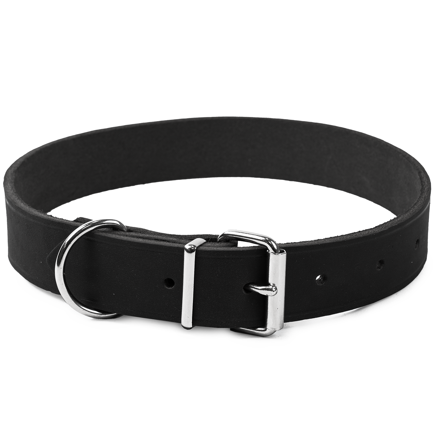 Selected by ZOO Läderhalsband Hera ställbart Svart