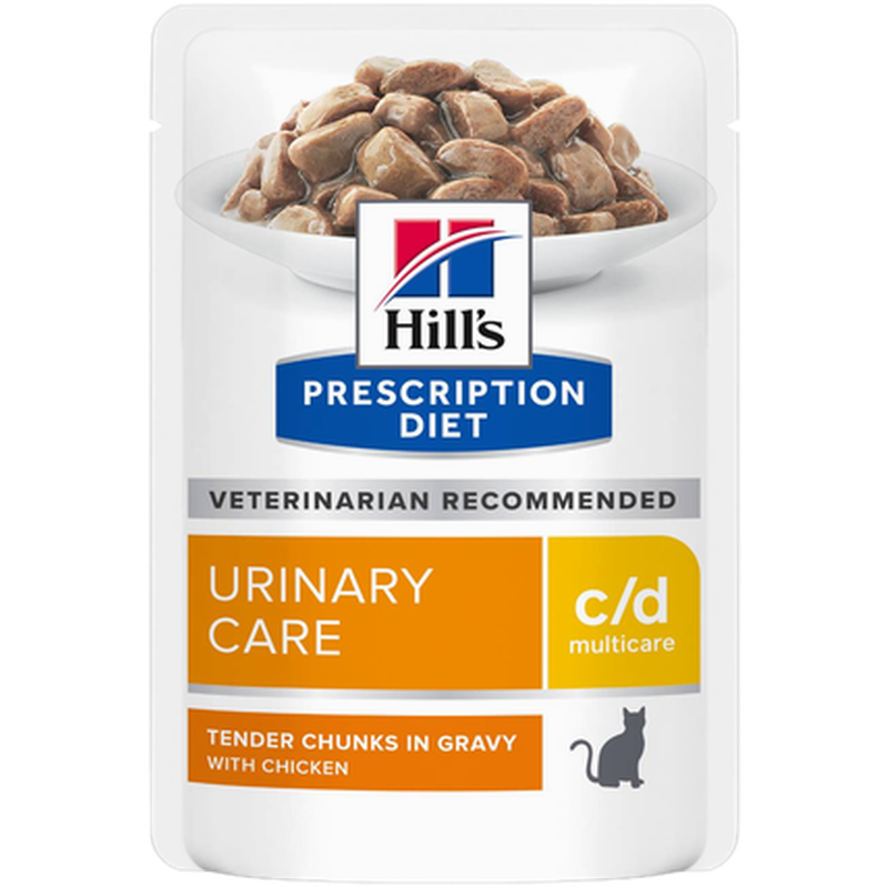 Hill's Prescription Diet Feline - c/d Multicare Chicken Pouch - Wet Cat Food 85 g x 12 st - Pouch - Katt - ZOO.se