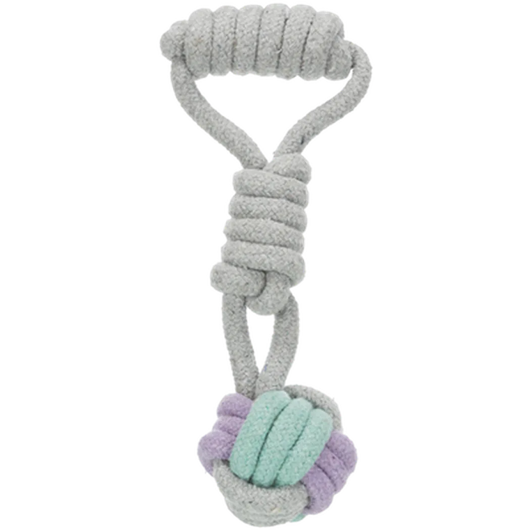 Trixie Junior Playing Rope with Woven-in Knot Ball Multicolored Ø 6 / 23 cm