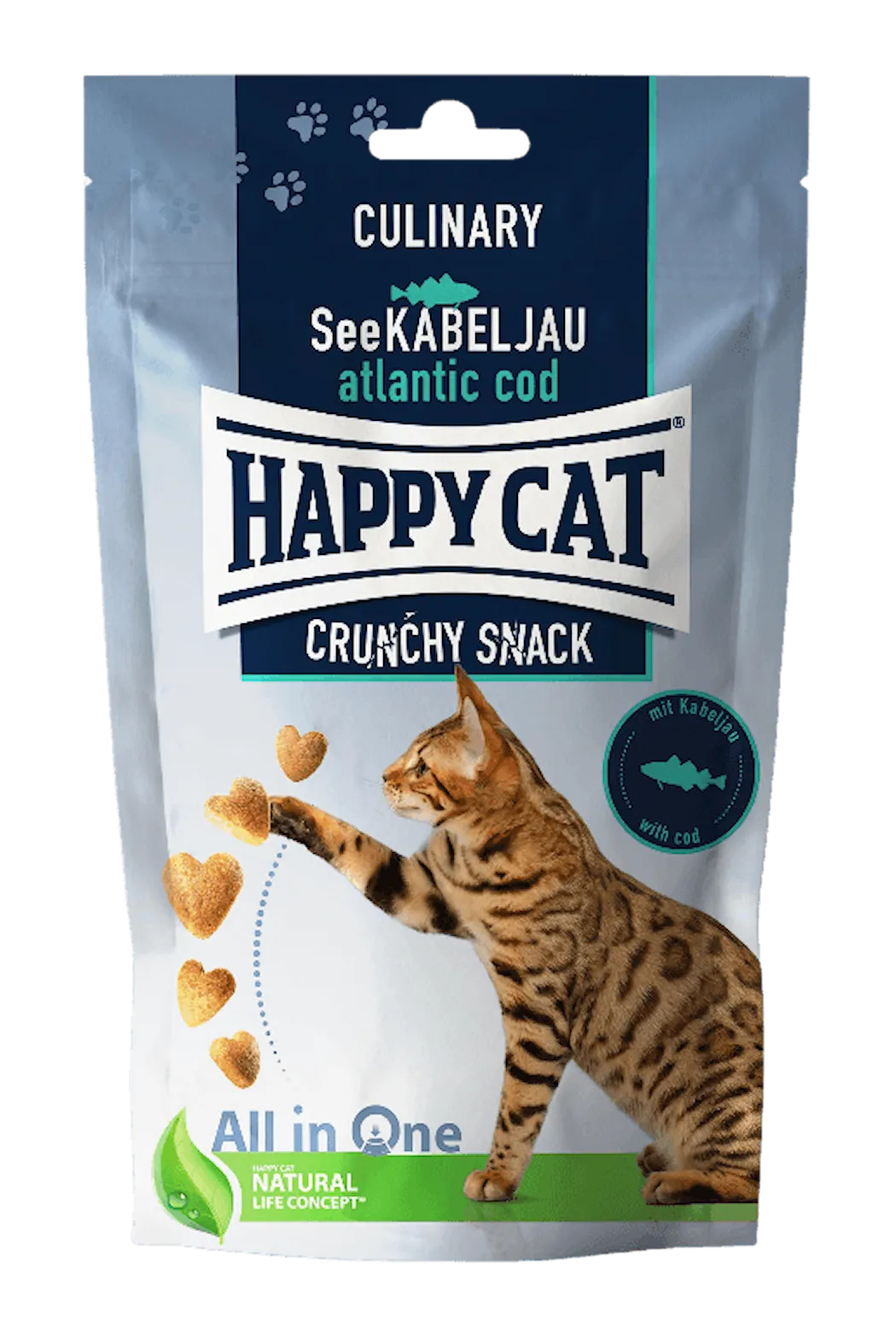 Happy Cat Crunchy Snack torsk/erter 70 g