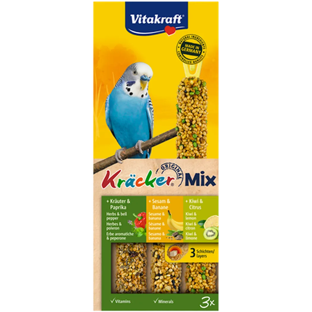 Vitakraft Kräcker Undulat Fikon/Banan/Kiwi 3-pack