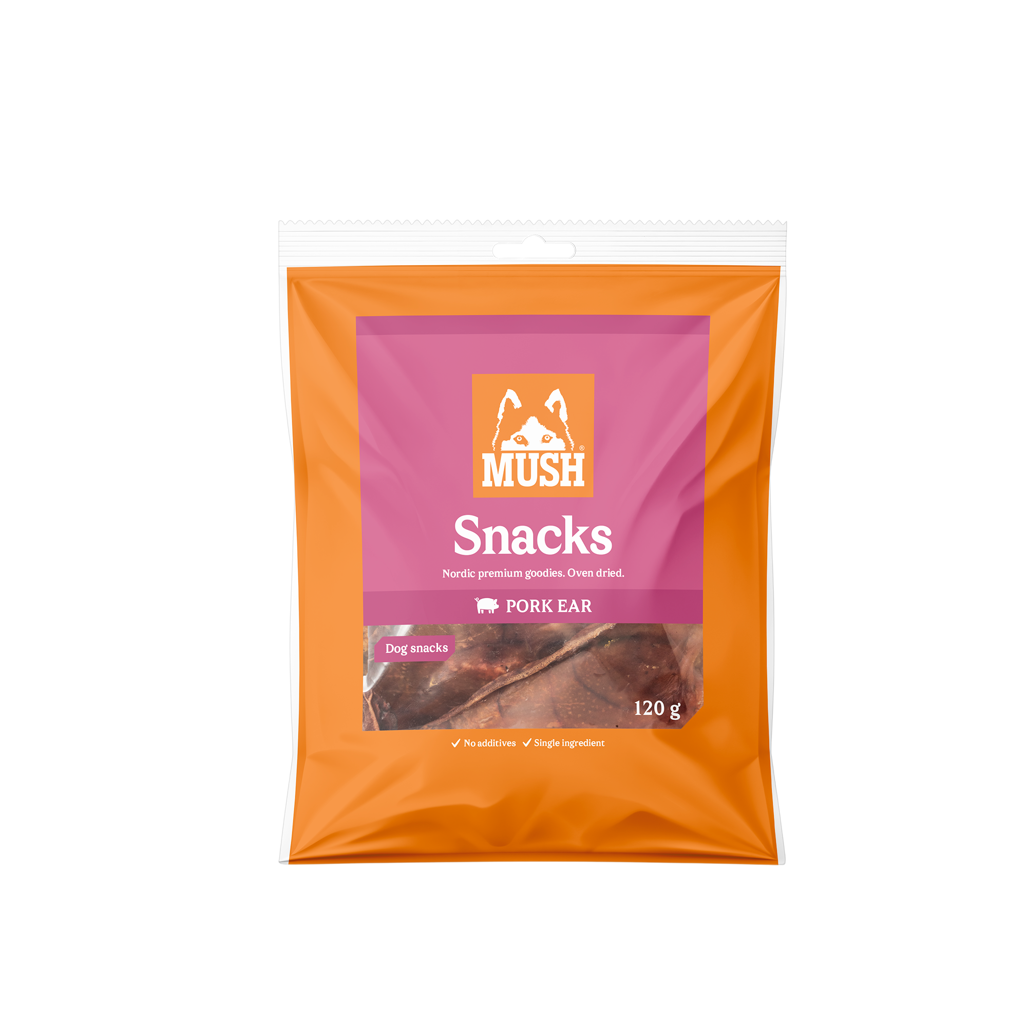 Mush Snacks grisöron 120 g - Hund - Hundgodis - Naturligt hundgodis - Mush - ZOO.se