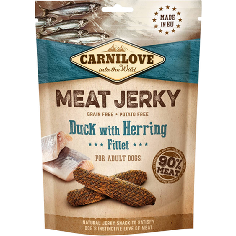 Jerky Duck with Herring Fillet 100 g - Hund - Hundgodis - Naturligt hundgodis - Carnilove - ZOO.se