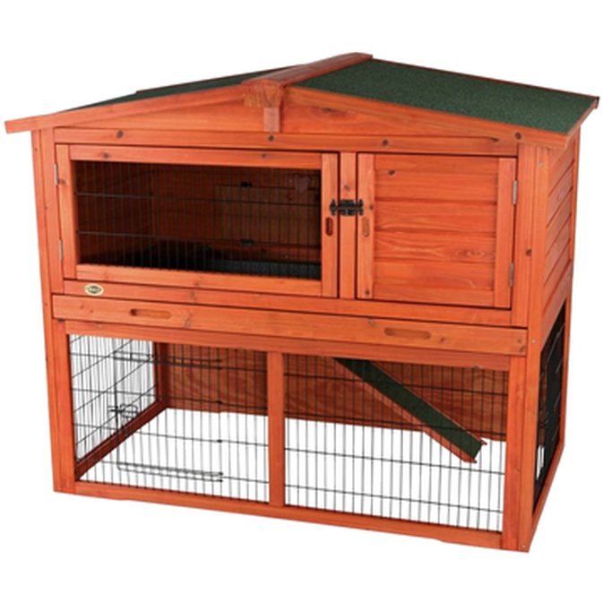 Trixie - Natura Small Animal Hutch with Enclosure Brown 2-kerroksinen - Pieneläimet - Häkit ja kuljetusvälineet