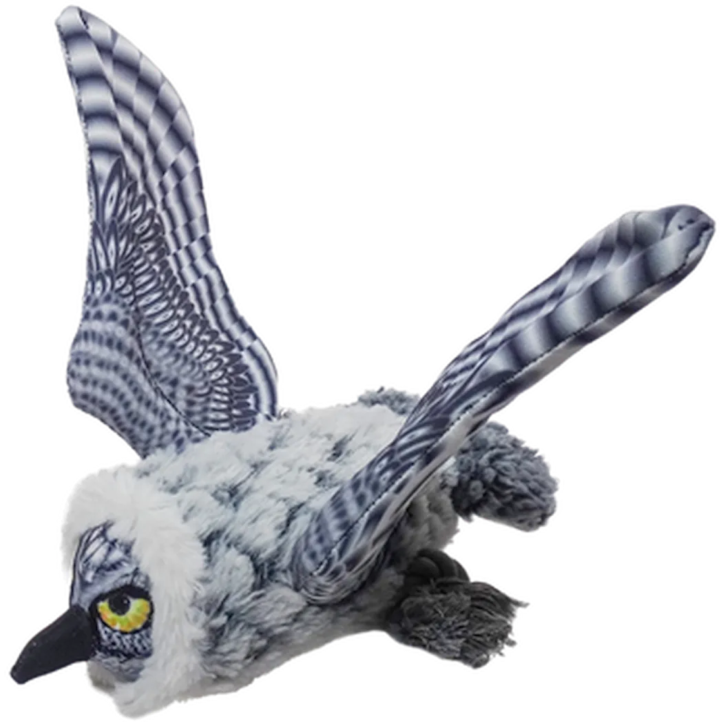 Plush Flying Owl - Soft Dog Toy Gray 22 x 23 x 19 cm