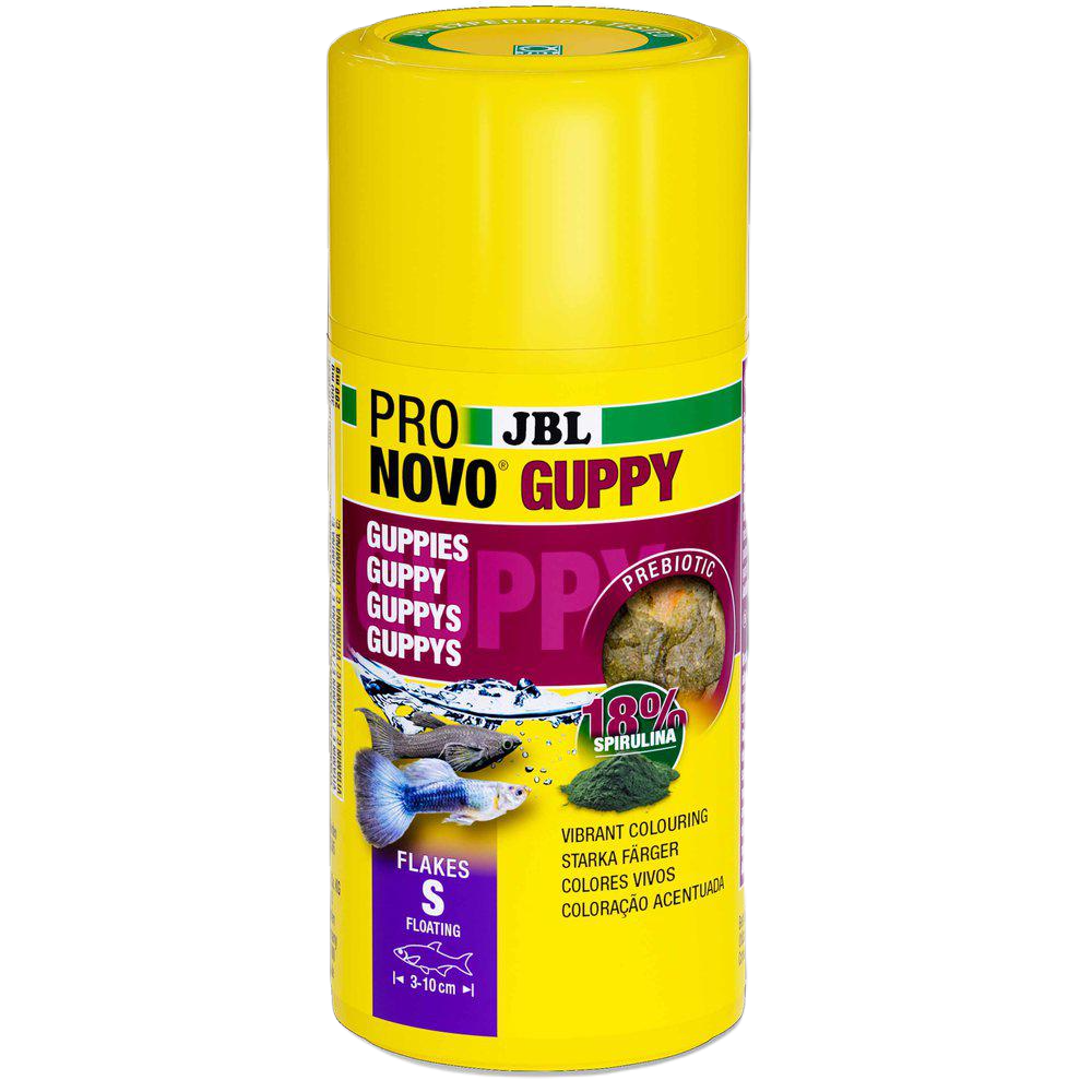 Pronovo Guppy Flakes S 100ml - Akvaristik - Fiskfoder & Fiskmat - Flingfoder för fisk - JBL - ZOO.se