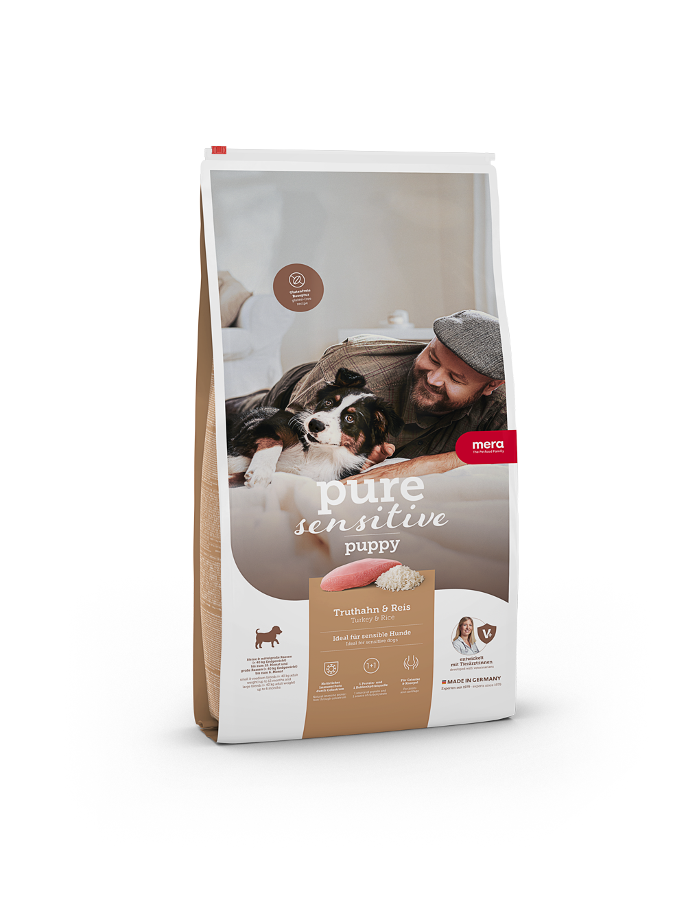 Mera Petfood - Pure Sensitive Puppy Kalkkuna & Riisi 4 kg - Koirat - Koiranruoka - Kuivaruoka