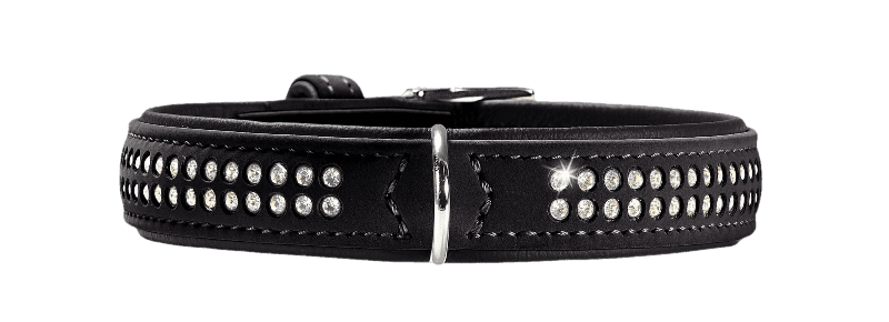 Hunter - Hundhalsband Softie Deluxe Artificial Leather Svart XS-S 40cm - Hund - ZOO.se