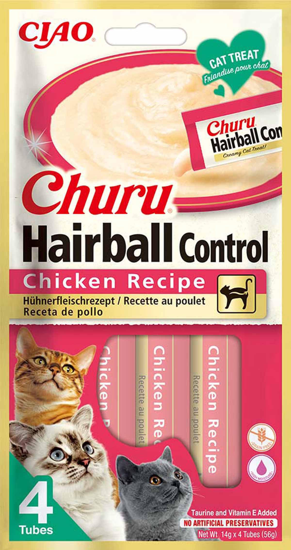 Churu - Hairball Control Chicken 4 st - Katt - Kattgodis & Kattgräs - Belöningsgodis för katt - ZOO.se