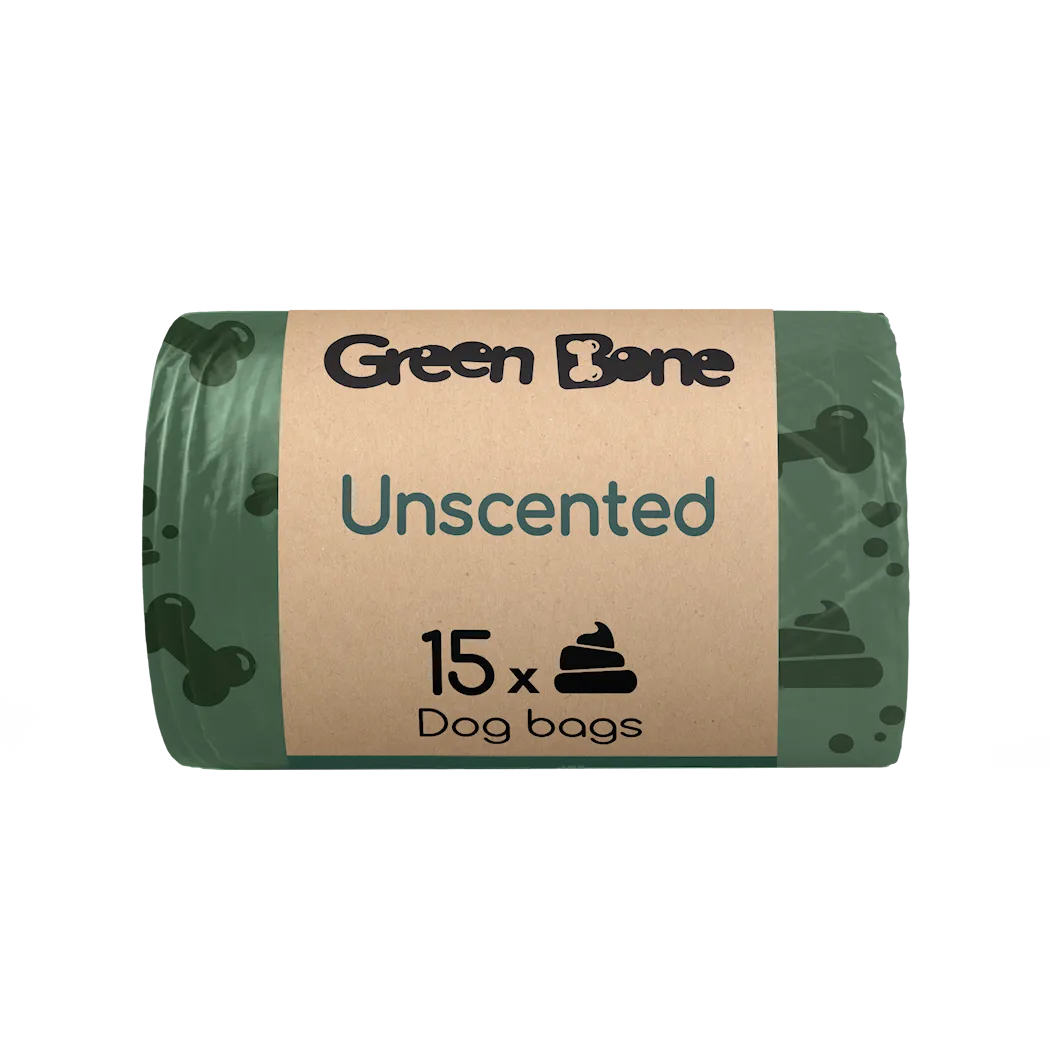 Green Bone Refill Uparfymert 15 biologisk nedbrytbare hundeposer