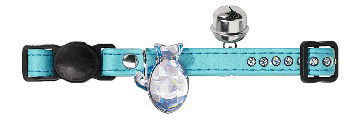 Cat Collar Modern Art Luxus Artificial Leather Turquoise/White One-Size - Katt - Katthalsband - Hunter - ZOO.se