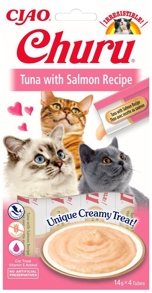 Cat Creamy Tuna with Salmon, 4-pack - Katt - Kattgodis & Kattgräs - Belöningsgodis för katt - Churu - ZOO.se