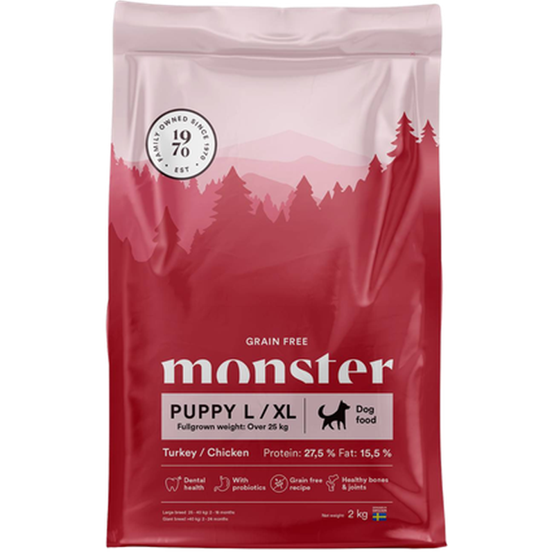 Monster Pet Food - Dog Original Grain Free Puppy L/XL Turkey & Chicken Red 12 kg - Koirat - Koiranruoka - Kuivaruoka