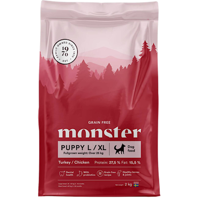 Preview of Monster Pet Food Dog Original Grain Free Puppy L/XL Turkey & Chicken 2 kg