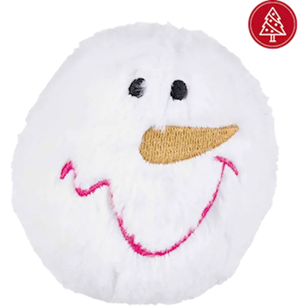 Christmas Snowball with Face Plush Squeaky 10cm